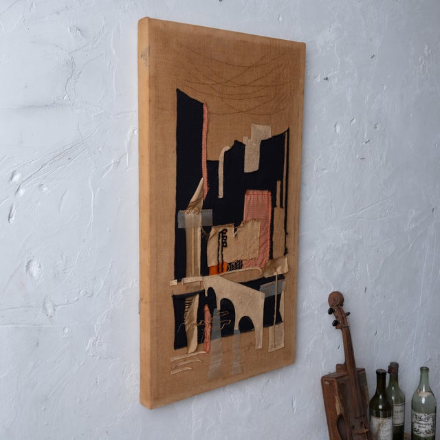 Mid-Century Modern Textile Collage, 1961 For Sale - Image 9 of 11