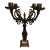 Vintage 4 Arm Brass Candelabra Mounted on Square White Marble Base For Sale