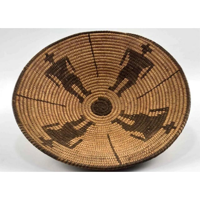Native American Style Basket With Geometric Figural Motif For Sale - Image 9 of 10