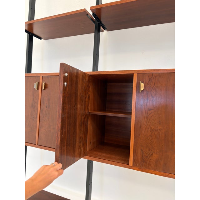 Vintage Bookcase in Wood with Metal and Brass Tips, 1970s For Sale - Image 12 of 18