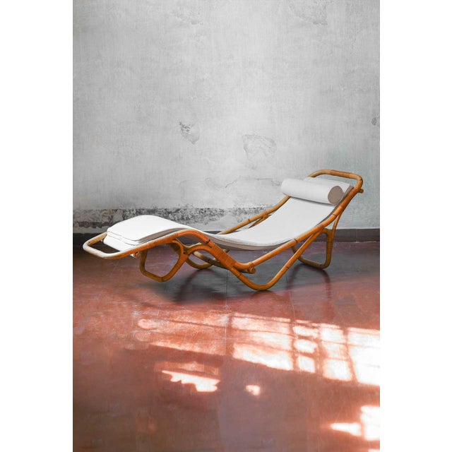 Reclining Chaise Longue in Rush and Original Fabric from BBB Bonacina, 1889 For Sale - Image 10 of 10