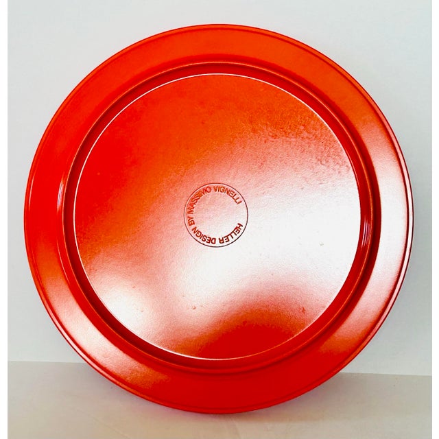 Mediterranean Vintage Heller Massimo Vignelli Melamine Dinner Stacking Plates MCM Italian Design Set of 6 For Sale - Image 3 of 4