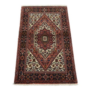 Goltogh Rug 2’6” X 4′ Red Wool Vintage Traditional Hand-Knotted Carpet For Sale