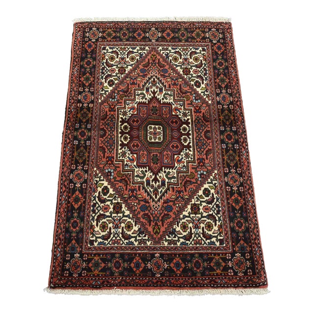 Goltogh Rug 2’6” X 4′ Red Wool Vintage Traditional Hand-Knotted Carpet For Sale