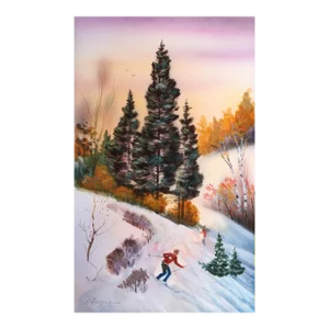 Downhill, Erik Freyman Airbrush With Pastels on Paper, Signed in Pen