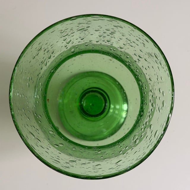 2000 - 2009 Green Blown Glass Candleholder from the Biot Glassworks For Sale - Image 5 of 6