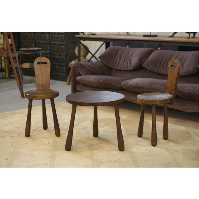 Brutalist Children's Chairs and Table, 1960s, Set of 3 For Sale - Image 10 of 10