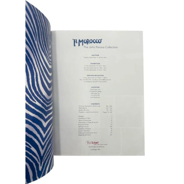 Blue El Morocco: The John Perona Collection Catalogue Booklet Doyle Auction Nyc For Sale - Image 8 of 13