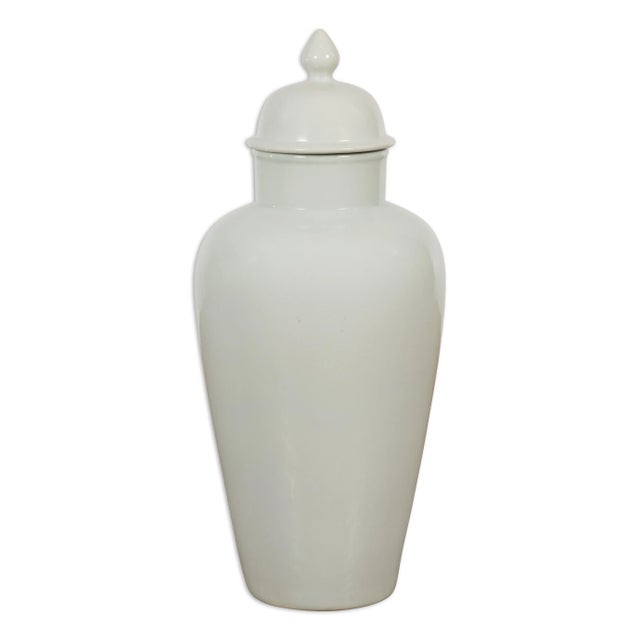 Vintage White Porcelain Vase with Lid For Sale In New York - Image 6 of 12
