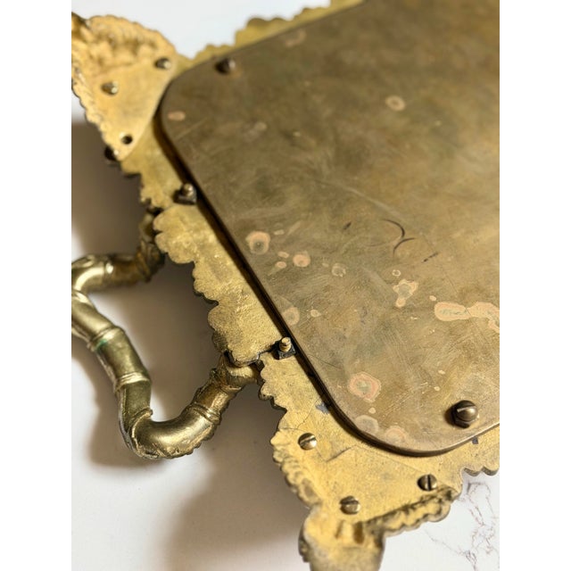 Brass Vintage Victorian Style Brass Vanity Tray With Claw Feet For Sale - Image 8 of 10