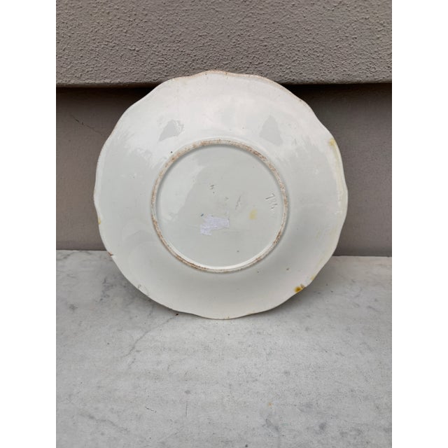Rare Large 19th Century Majolica Melon Plate For Sale - Image 4 of 4