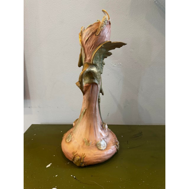 Art Nouveau Late 19th Century Ernst Wahliss Heron Vase For Sale - Image 3 of 10