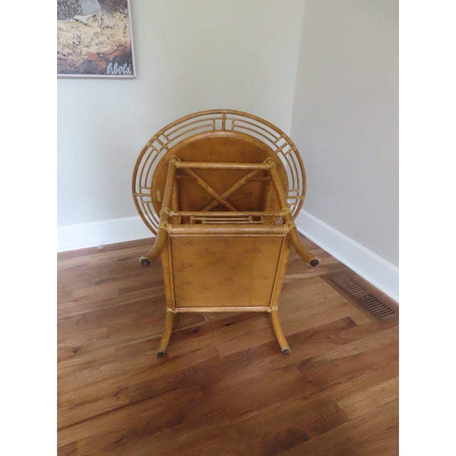 McGuire Bamboo Rattan Raffia Round Occasional Center Table With Glass Top For Sale - Image 11 of 11