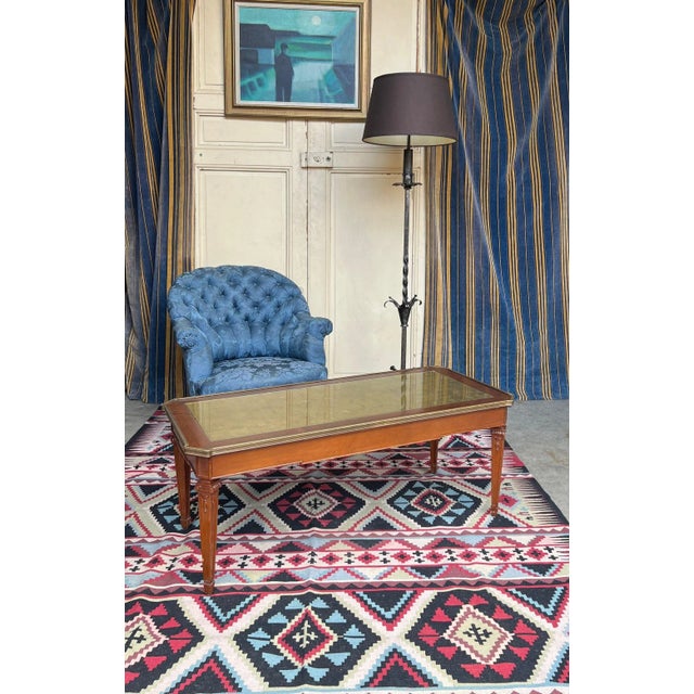 Neoclassical Style Mahogany Coffee Table With Gold Leaf Top For Sale - Image 12 of 13