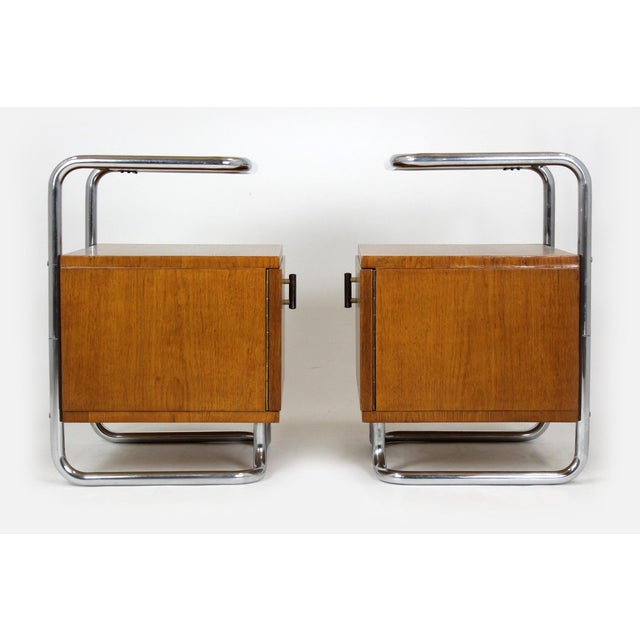 Bauhaus Bedside Tables by Hynek Gottwald, 1930s, Set of 2 For Sale - Image 15 of 18
