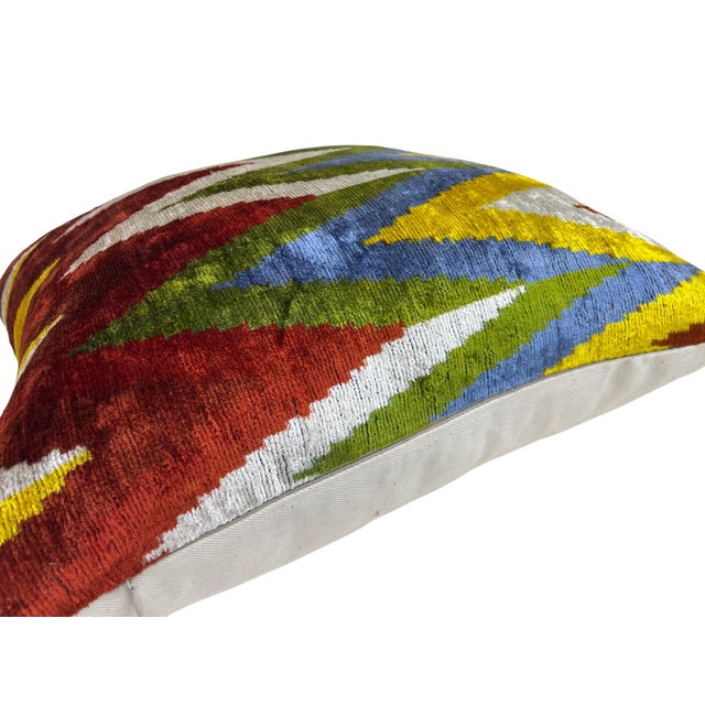 Large Silk Cushion Cover with Zigzag Design, 2000s For Sale - Image 4 of 11