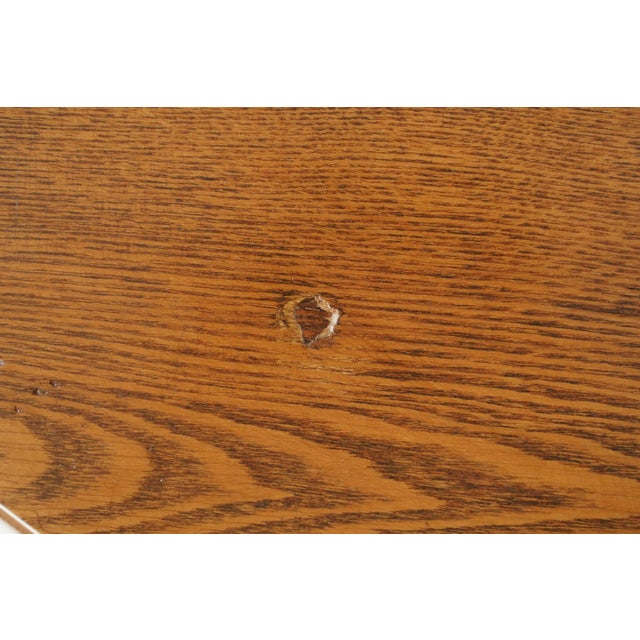 Vintage Traditional Style Expanding Oak Dining Table For Sale - Image 6 of 12
