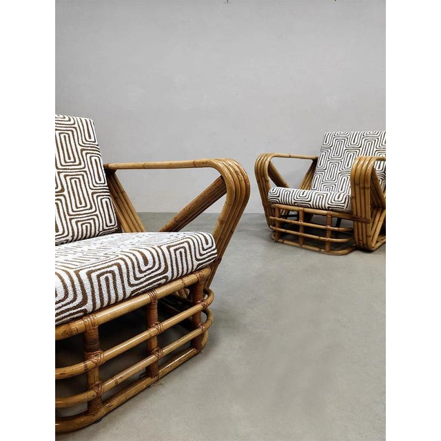 Vintage Bamboo Lounge Chairs by Paul Frankl, 1960s, Set of 2 For Sale - Image 3 of 5
