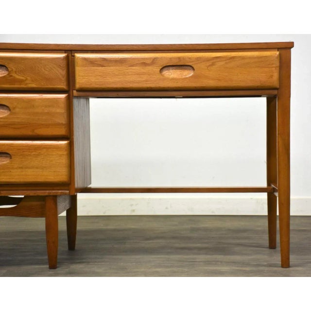 Brown 1960s Oak Mid Century Modern Desk For Sale - Image 8 of 12
