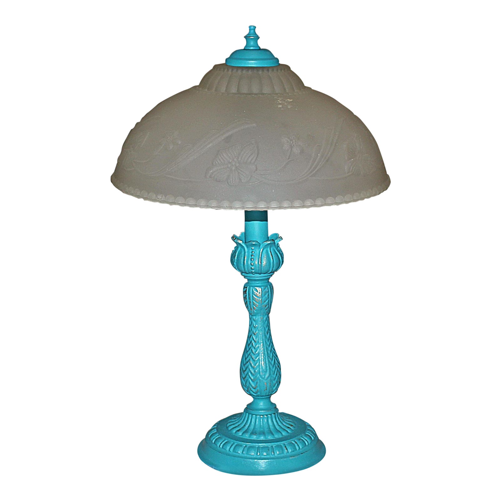 Painted Table Lamp With Frosted Glass Shade Chairish