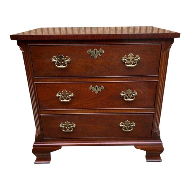 Baker Chippendale Style Mahogany Low Chest of Drawers. For Sale