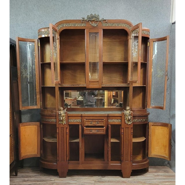 Antique Art Nouveau Display Cabinet with Putti, 1900s For Sale - Image 4 of 8