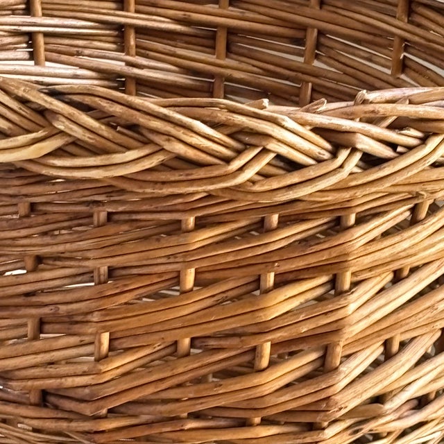 Mid-20th Century Rustic European-Style Wicker Wastepaper Basket For Sale In Baltimore - Image 6 of 16