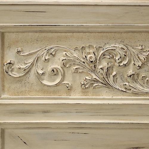 Wood Double Bed in Carved Wood For Sale - Image 7 of 11