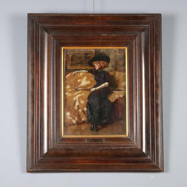 Albert Von Keller, Portrait, Oil on Panel, Framed For Sale - Image 13 of 13
