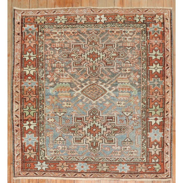 Antique Zabihi Collection Persian Heriz Small Square Rug - 3'6" x 3'11" For Sale In New York - Image 6 of 10