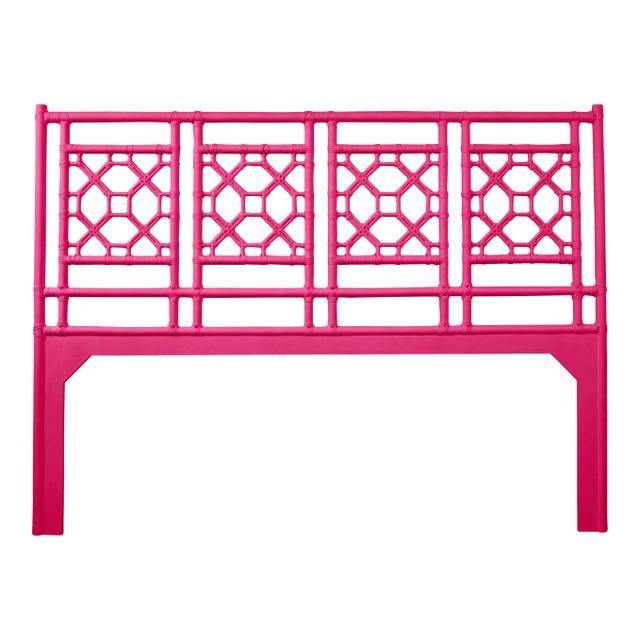 Lattice Back Headboard King - Bright Pink For Sale