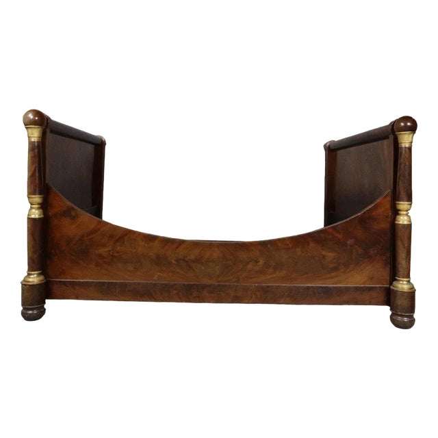 Empire Mahogany Bed, 1800s For Sale