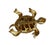 Mid-Century Modern Mid 20th Century Monet Gold Tone Turtle Pin With Green Rhinestone Eyes For Sale - Image 3 of 4