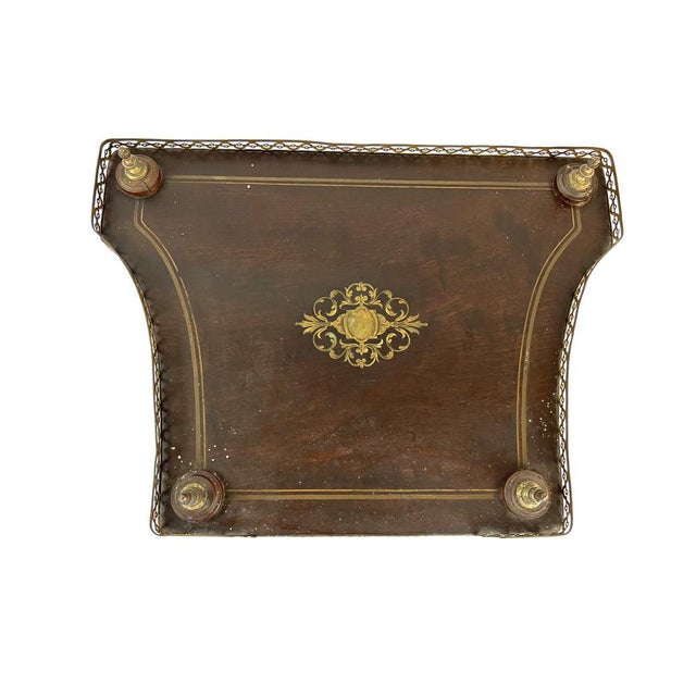 Napoleon III Side Table in Walnut and Brass For Sale - Image 5 of 15