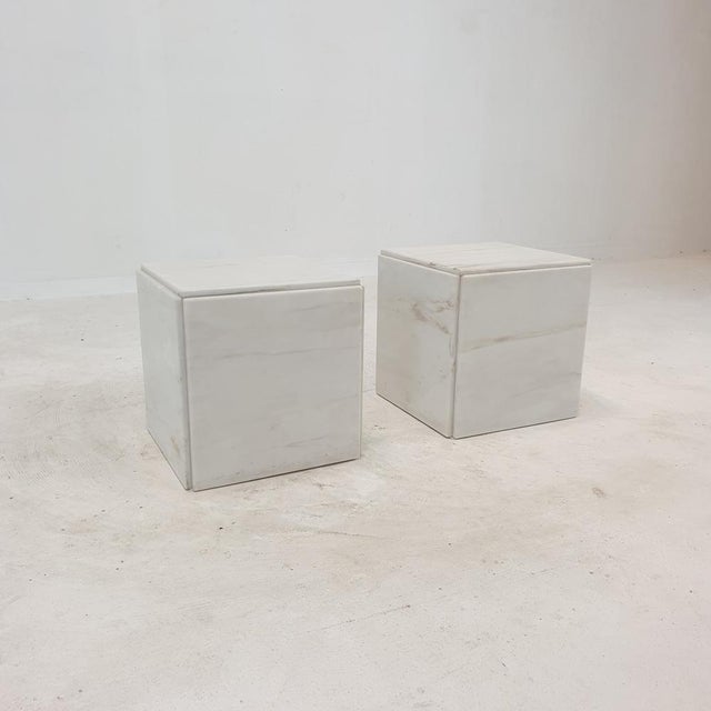 Italian Marble Side Tables, 1980s, Set of 2 For Sale - Image 12 of 18