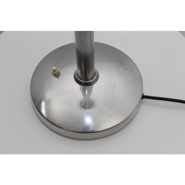 Art Deco Aluminum & Opaline Glass Table Lamp, 1930s For Sale - Image 12 of 13