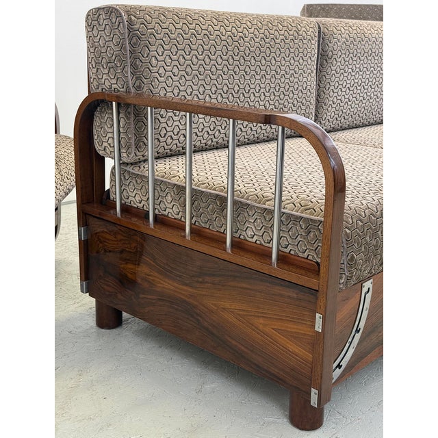 Art Deco Lounge Suite by Jindřich Halabala for Up Závody, 1930s, Set of 3 For Sale - Image 16 of 18