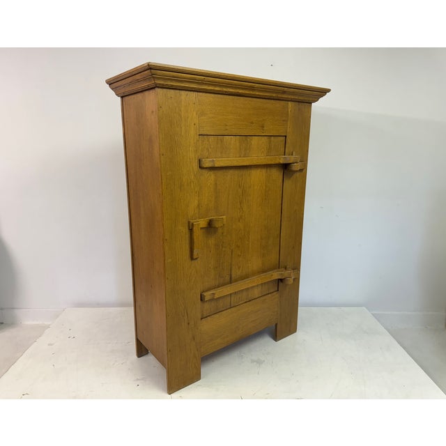 Tan Brutalist Oak Cabinet, 1960s For Sale - Image 8 of 11