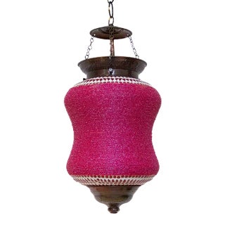 Amaranth Beaded Pendant Lamp For Sale