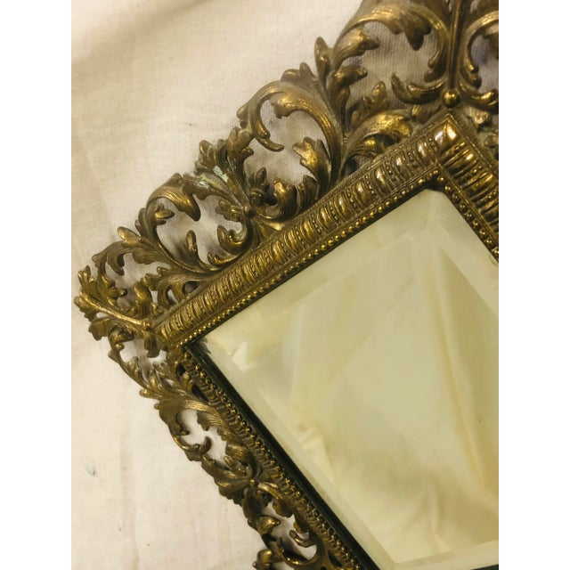 Mid 20th Century Brass Scroll Frame Mirror For Sale - Image 4 of 8
