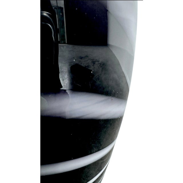 Black 1970s Polish Art Glass: Monochrome Ribbon Vase For Sale - Image 8 of 10