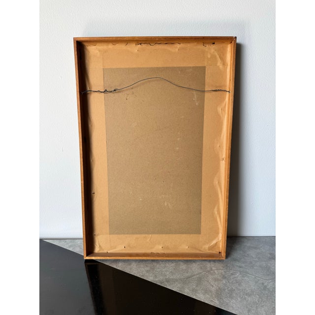 Vintage T. Kramer Mixed Media Geometric Collage Textile Wall Art Painting For Sale - Image 12 of 12