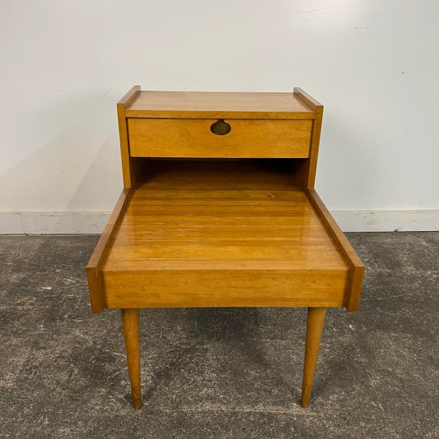 Mid century modern two tiered end table by Edmund Spence