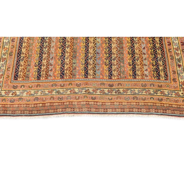 Late 18th Century Antique Persian Tribal Qashqai Rug 3' x 4'10'' For Sale - Image 9 of 12