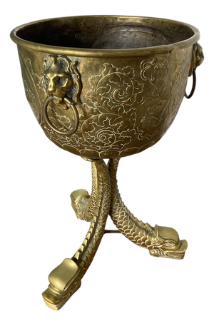 Antique Brass Decorative Planter, 1890