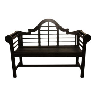 Black Painted Lutyens Style Entry Way Garden Bench For Sale