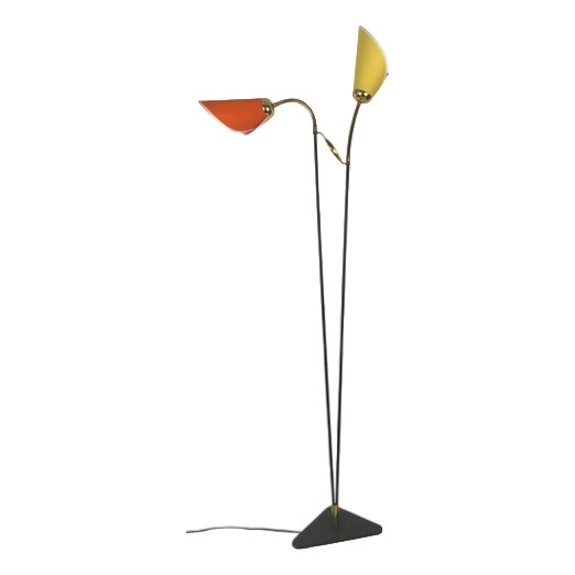 Mid-Century 2-Shade Floor Lamp, Italy, 1953 For Sale