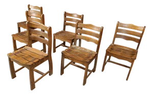 Vintage Brutalist Dining Chairs, 1960s, Set of 6
