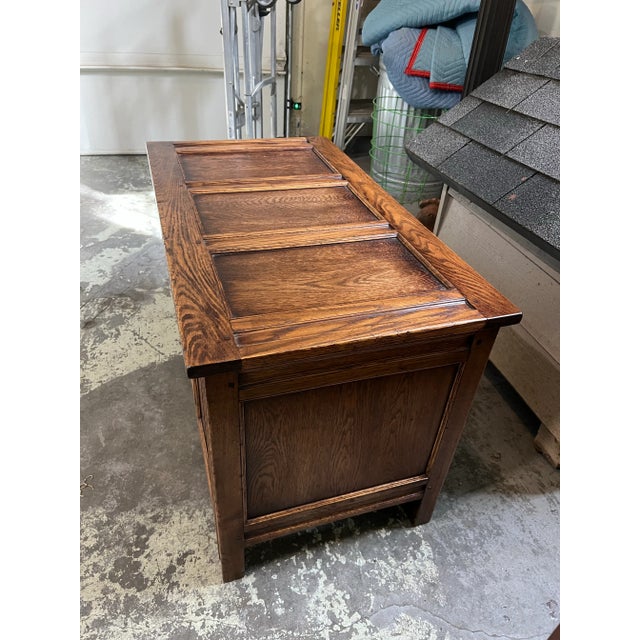 Early 20th Century Mission Oak Panel,Style Trunk Storage Chest For Sale - Image 4 of 8
