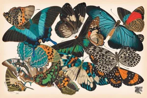 "Flutter; Grouping of Butterflies After Seguy" Contemporary Still Life Print by Matt Culberson